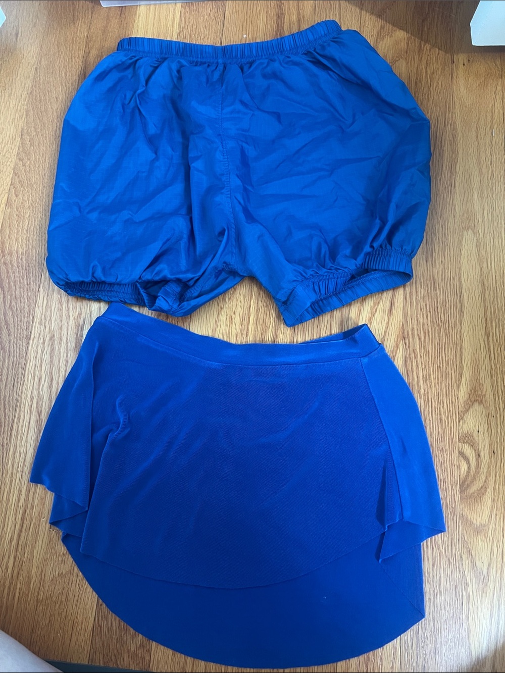 Royal Blue Bullet Point Small Skirt and Tag-less Trash-bag Shorts